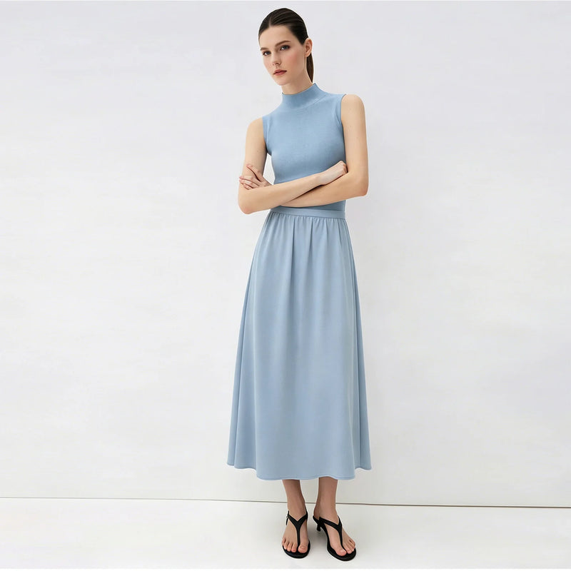Amii Women's Long Skirt 2026 Summer New Eleant Cutout Tie Loose Fit A-Line Skirt Solid Casual Flowy Women's Clothing 12622127