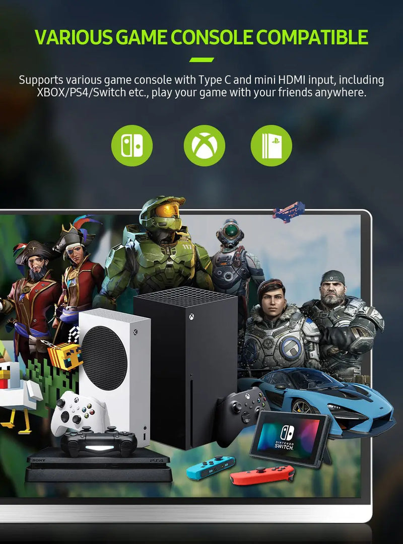 UPERFECT UPlays C10 Portable Monitor 15.6" 4K UHD IPS Second Screen For Laptop PC Mac HUAWEI LG Phone USB C HDMI Gaming Display