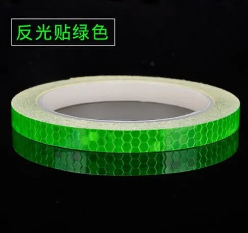 SEAMETAL 1cm*8m Car Stickers Reflective Tape Fluorescent Car Styling Decals Safety Warning Strips for Car Motorcycle MTB Bike