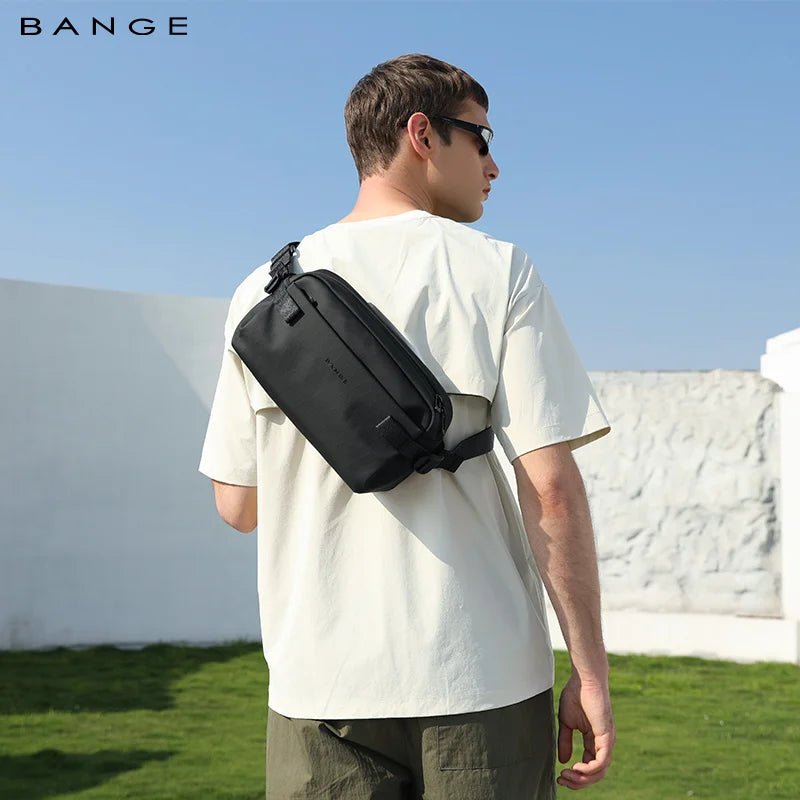 BANGE Fashion Casual Lightweight Men's Sling Shoulder Bags Waterproof Daily Business Travel Crossbody Chest Bag for Men