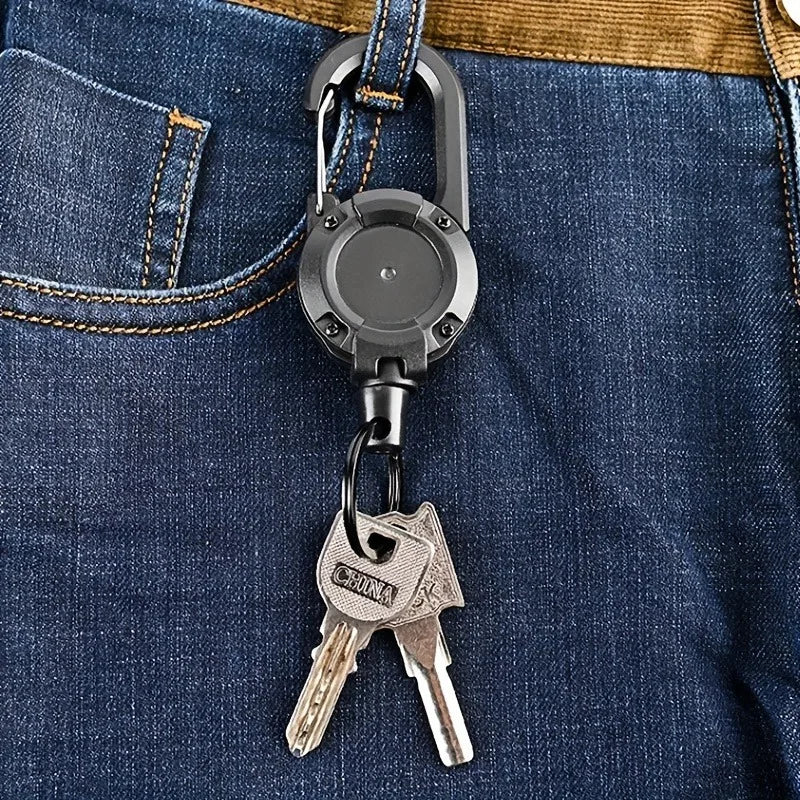 1PC Retractable Wire Rope Key Backpack Buckle for Men,Outdoor Keychain Backpack Additions,  Versatile And Durable Keychain