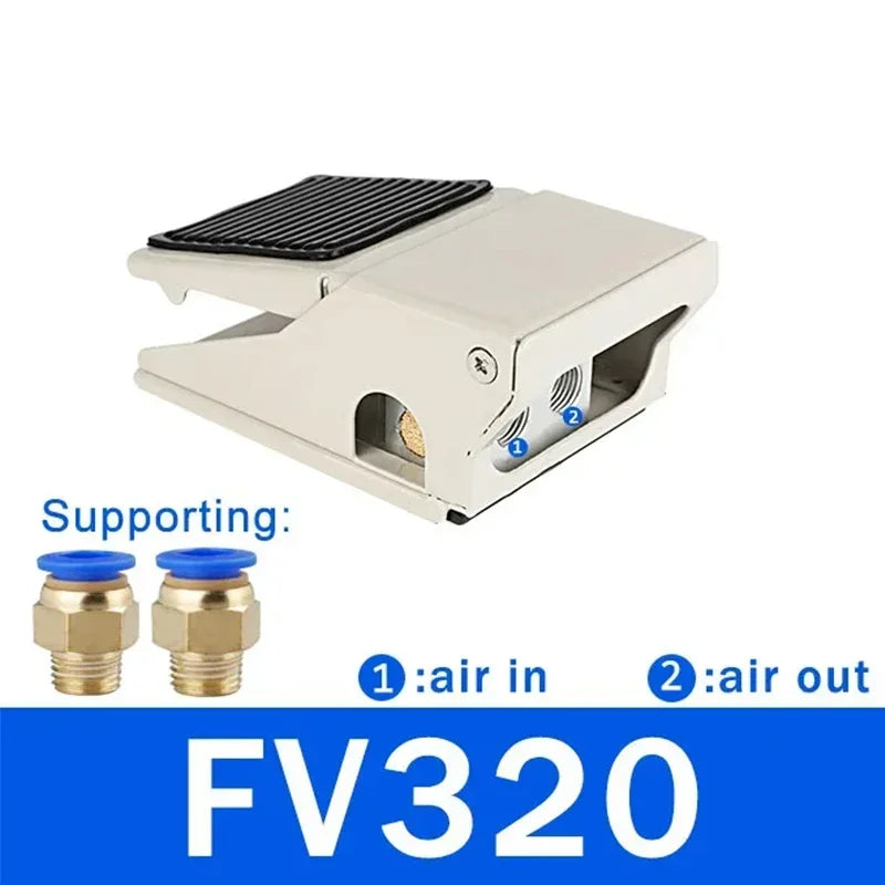 Industrial Pneumatic Foot Pedal Switch: 4F210-08 08L Air Control Valve, FV420 Foot Switch and FV320 Air Cylinder Valve