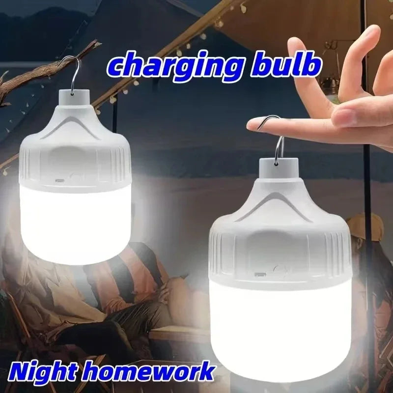អំពូល LED ក្រៅផ្ទះដែលអាចសាកបានដោយ USB ពន្លឺខ្ពស់សម្រាប់ភ្ជាប់ជាមួយភ្លើងសង្គ្រោះបន្ទាន់សម្រាប់បោះតង់នេសាទ ចង្កៀងចល័តសម្រាប់ពេលយប់