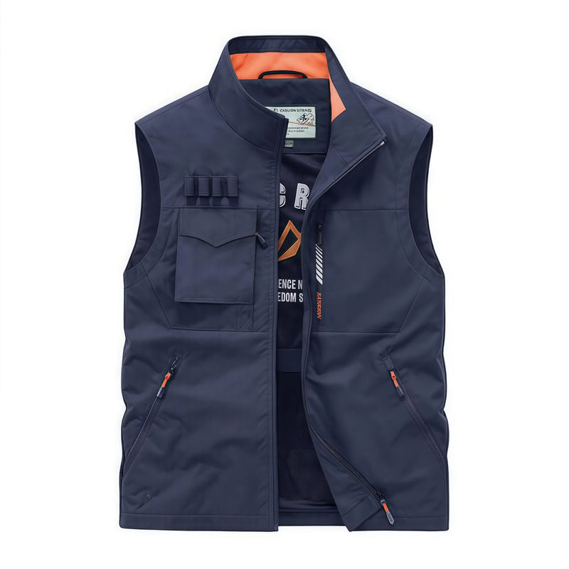 Men's thin multi-pocket Outdoor quick-drying vest  large-sized fishing suit casual work vest photography work jacket