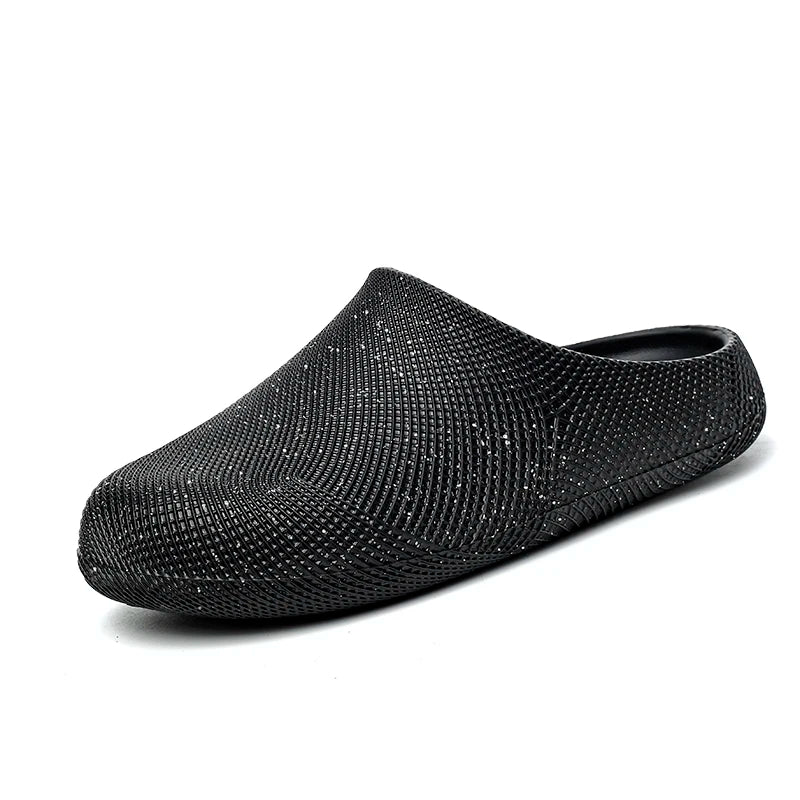 EVA Closed Toe Mules Cushion Backless Slip on Chef Clogs Half Shoes Lightweight Non-slip Casual Slippers Indoor & Outdoor