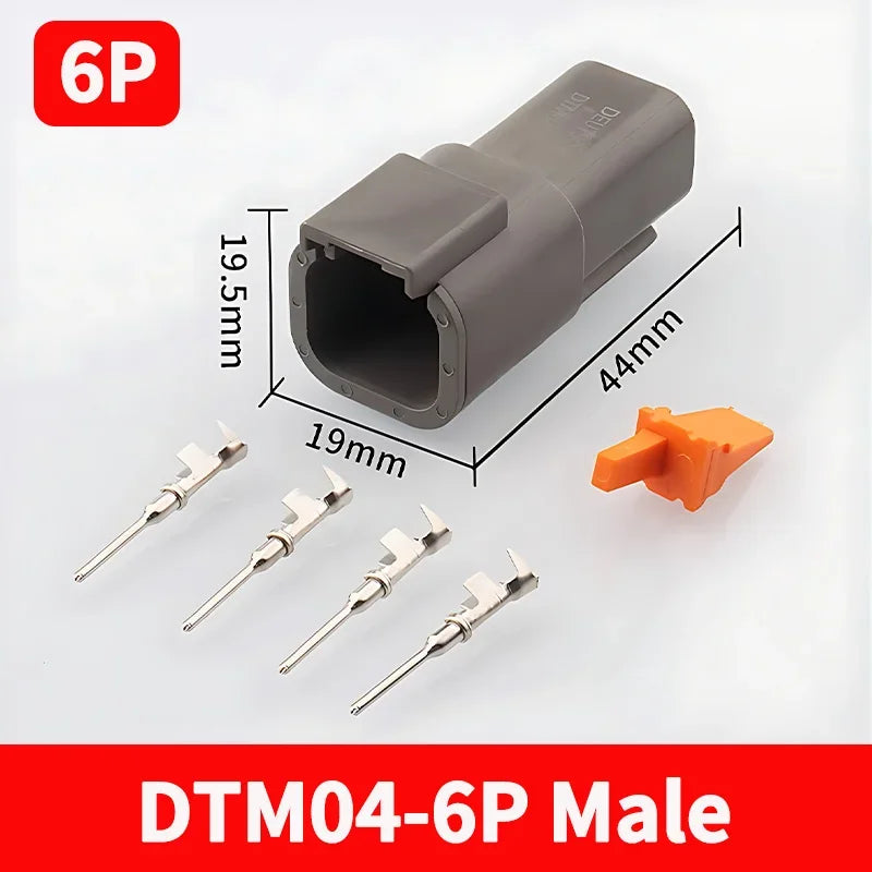 ឧបករណ៍ភ្ជាប់ស៊េរី Deutsch DTM ចំនួន 20 ឈុត 2/3/4/6/8/12 ម្ជុលប្រុស និងស្រី រួមមាន DTM04-2P DTM06-2S សម្រាប់រថយន្ត និងផ្លូវបិទផ្លូវ