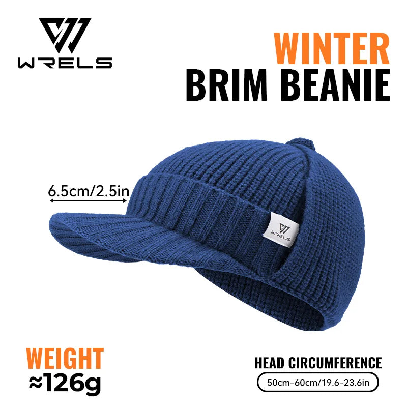 WRELS Winter Earflap Beanie Warm Knit Hat Fleece Lined Thermal Thickened Windproof Cold Weather Outdoor Ski Cycling