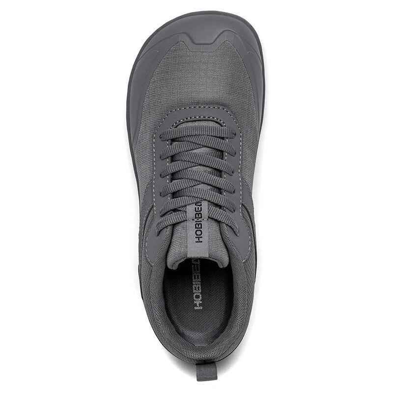 HOBIBEAR Wide Toe Shoes Mens Womens Minimalist Mesh Artificial Leather Sneakers Lace Up Lightweight Breathable Walking Shoes