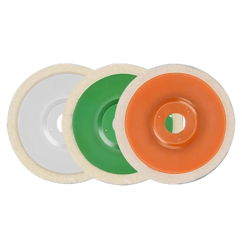 SEAMETAL 3pcs 4 inch Wheels Polishing Pad Kits Wool Auto Grinding Disc Angle Grinder Polishing Disc Rust Removal Car Accessories