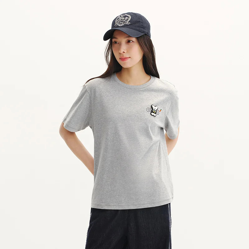 Semir Women Tshirt Cotton Embroidered Fashion Pattern Casual Versatile Top 2026 Summer Simple Style Daily Comfort Wear