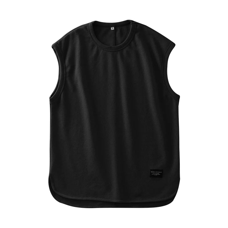DUKEEN Pique Fabrics Sleeveless T-Shirt for Men Summer Breathable Basketball Sports Solid Color Vest Men's White Basic Tank