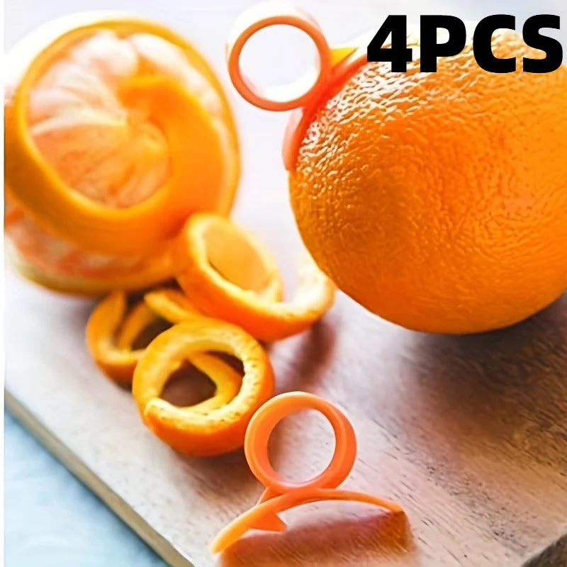 4/8pcs Snail Finger Ring Orange Peeler, Creative Kitchen Gadget, Plastic Orange Peeler, Lemon Peeling Ring, fruit peeler.