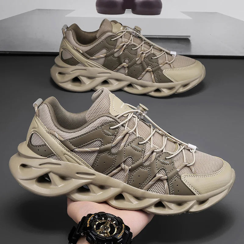 Mens Walking Shoes Classic Retro Style Design Mesh Breathable Lightweight Sneakers Casual Flat Comfortable Running Shoes for Men
