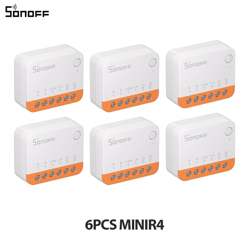 SONOFF MINIR4 Extreme WiFi Smart Switch 1-10PCS Tiny Size External Switch Control Detach Relay Mode via EWeLink Alexa Google