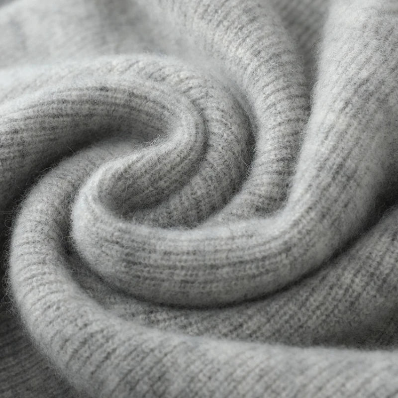 100% Wool Sweater, Round Neck Button Detail, Solid Jacquard Knit, Loose Fit Autumn Winter