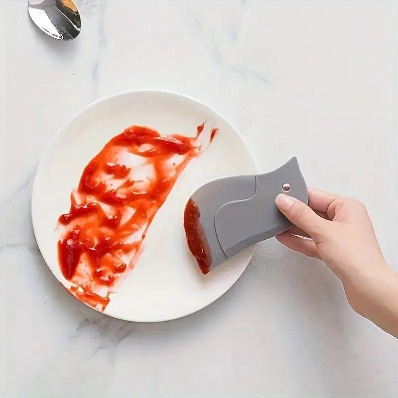 Penguin-Shaped Soft Scraper, Multifunctional Kitchen Cleaning Tool, No Battery Required, for Grease and Baking, Easy to Use