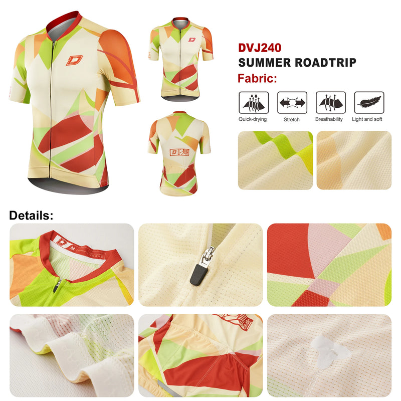 អាវយឺតជិះកង់ DAREVIE បុរស ម៉ាក Maillot 4-Way Strech ស្រូបយកសំណើម កម្រិតហ្វឹកហាត់ អាវជិះកង់ប្រឆាំងនឹងការរអិល ស្រាល ទន់ សម្រាប់បុរស