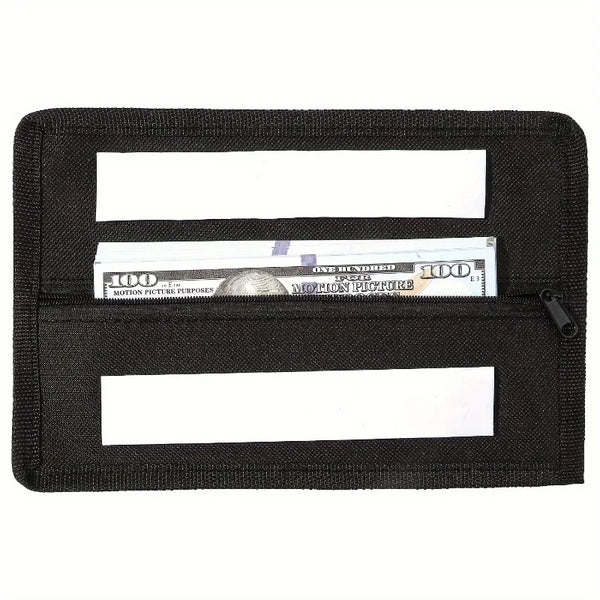 1pc Coin purse with Strong Adhesive And Zipper,Secret Compartment for Cash, Cards, Jewelry, Coins,Desk, Table, Wardrobe.
