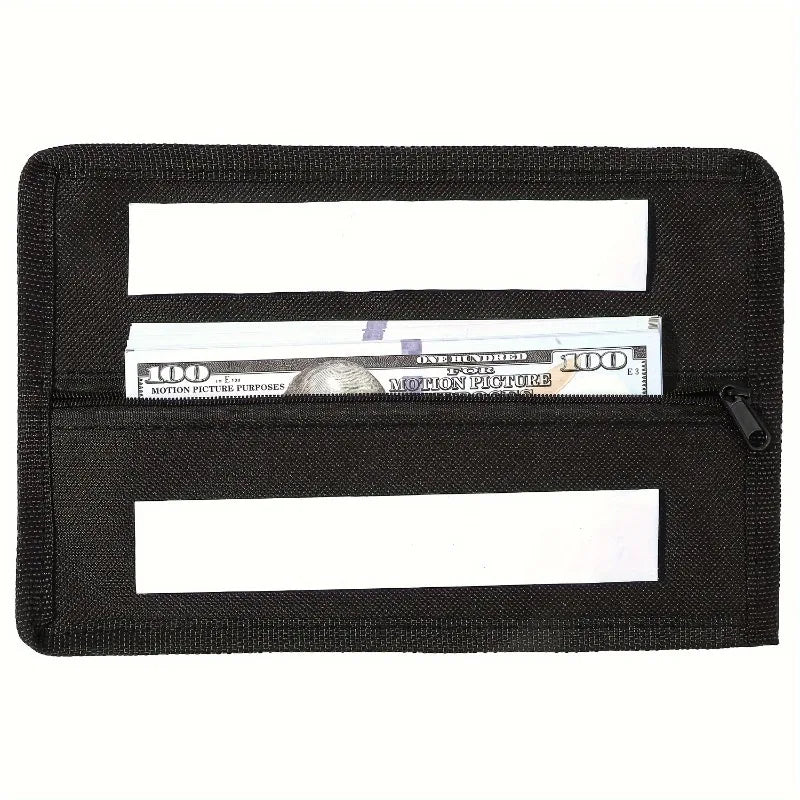 1pc Coin purse with Strong Adhesive And Zipper,Secret Compartment for Cash, Cards, Jewelry, Coins,Desk, Table, Wardrobe.