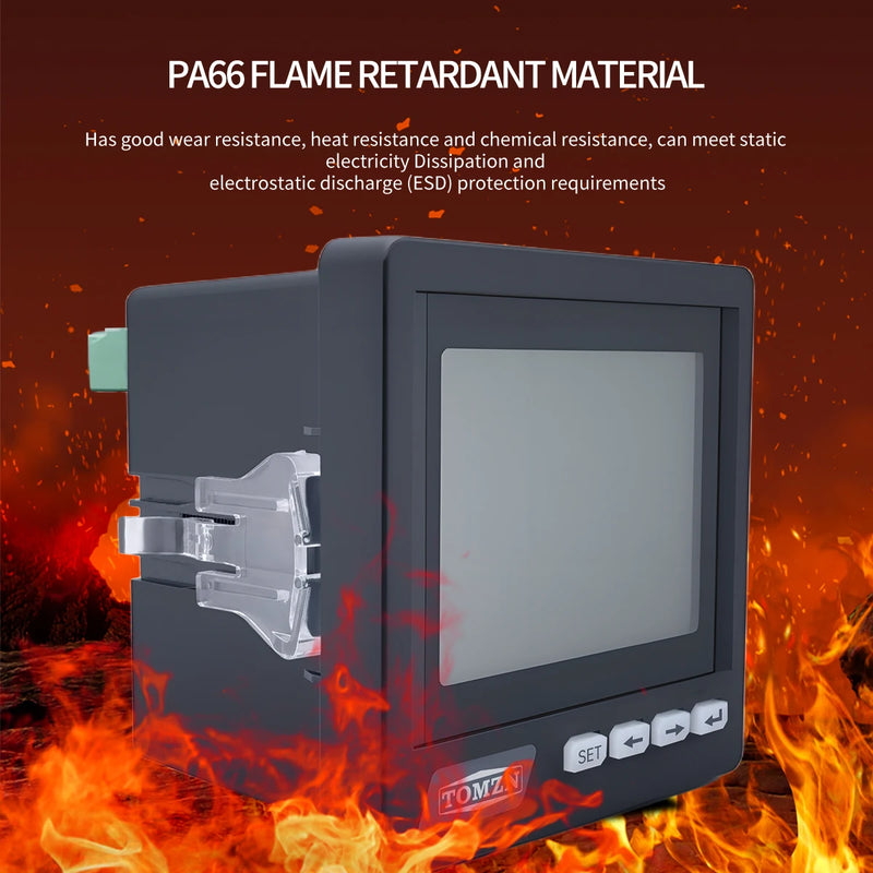 TOMZN 3 Phase 4 Wire System Multi-functional Meter – Phase Voltage, Line Voltage Current Active/Reactive Power PF RS485 Password
