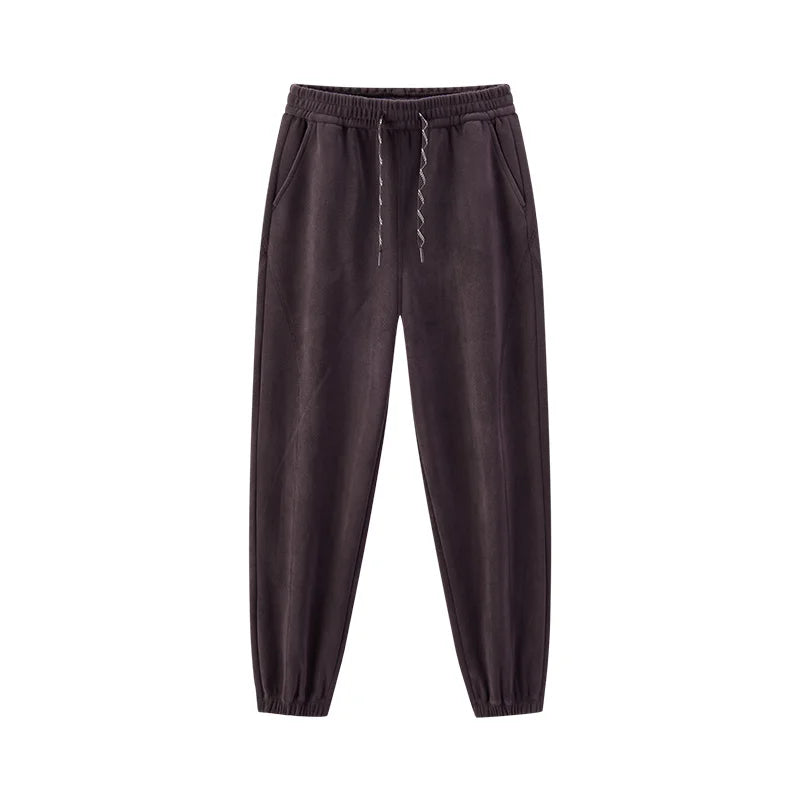Semir Casual Pants Women Winter Fleece Anti-Static Loose Paneled Cuffed Long Pants 2025 New Sporty Sweatpants Women'S Wear