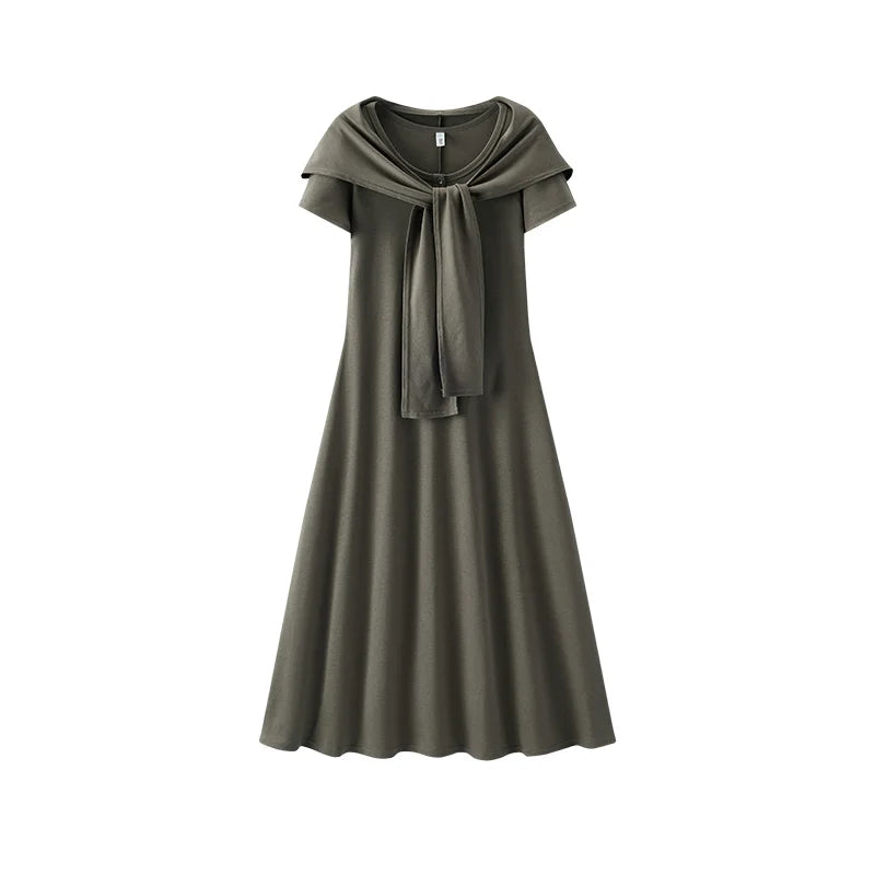 Semir Women Dress Cool Feeling Henry Neck Standard Shoulder Solid Shawl Elegant Casual 2026 Summer Fashion Top