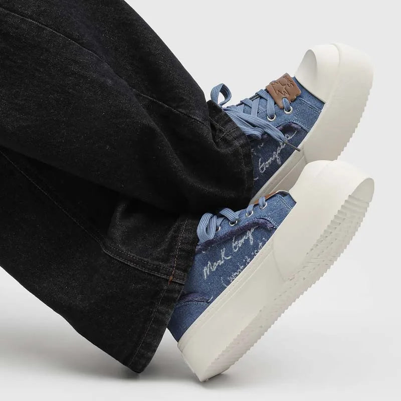 Men's thick-sole Joker Casual board Shoes Four Seasons Soft-sole Anti-slip Comfort Outdoor Walking Shoes Fashion Youth Tide Shoe