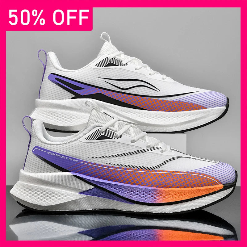 Unisex Sports Shoes Flat Cushioned Running Professional Training Shoes 2026 New Road Jogging Comfortable Lace Up Fitness Shoes