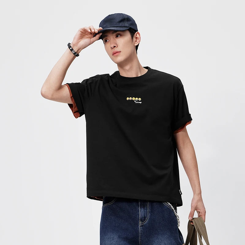 Semir Men Tshirt Cotton Fun Print Knit Short Sleeve 2026 New Arrival Casual Fashion Soft Daily Top Wear