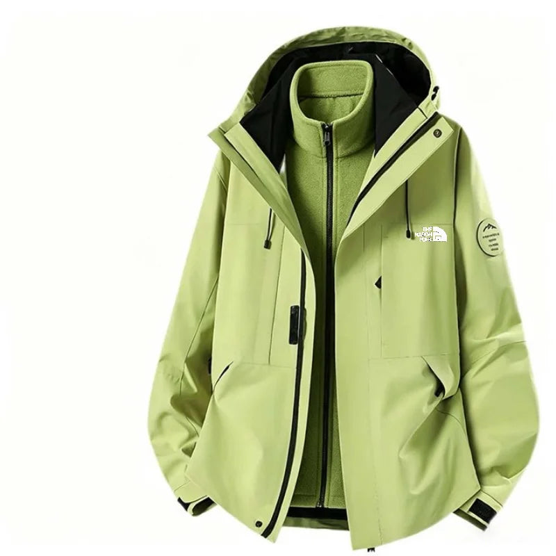 Same Style Couples Hooded Three In One Assault Suit Waterproof Windproof Keep Warm Autumn Winter Mountaineering DetachableJacket