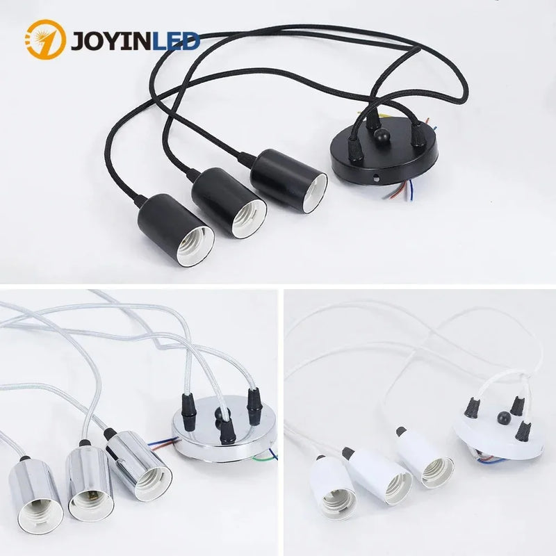 JOYON Black Chandelier Multi-Head Spider Ceiling Lamp E27 Cable Pendant for Restaurant Living Room Modern Lighting Industrial