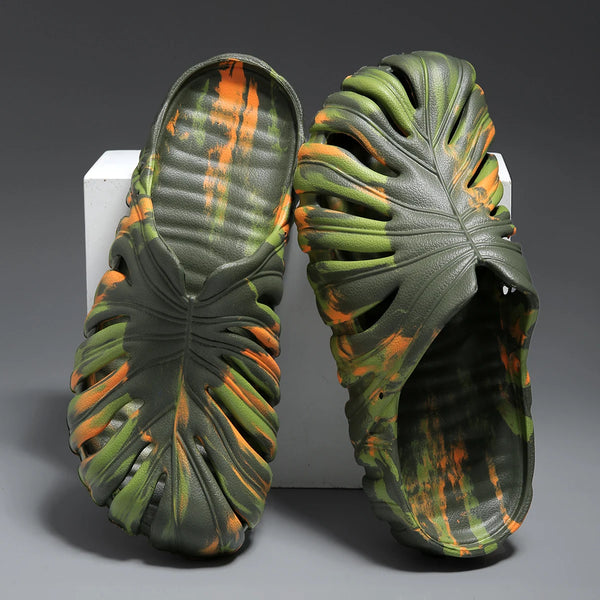 Summer Men Breathable Sandals Cover Toes EVA Soft Comfortable Rubber Sandals Slippers Lightweight