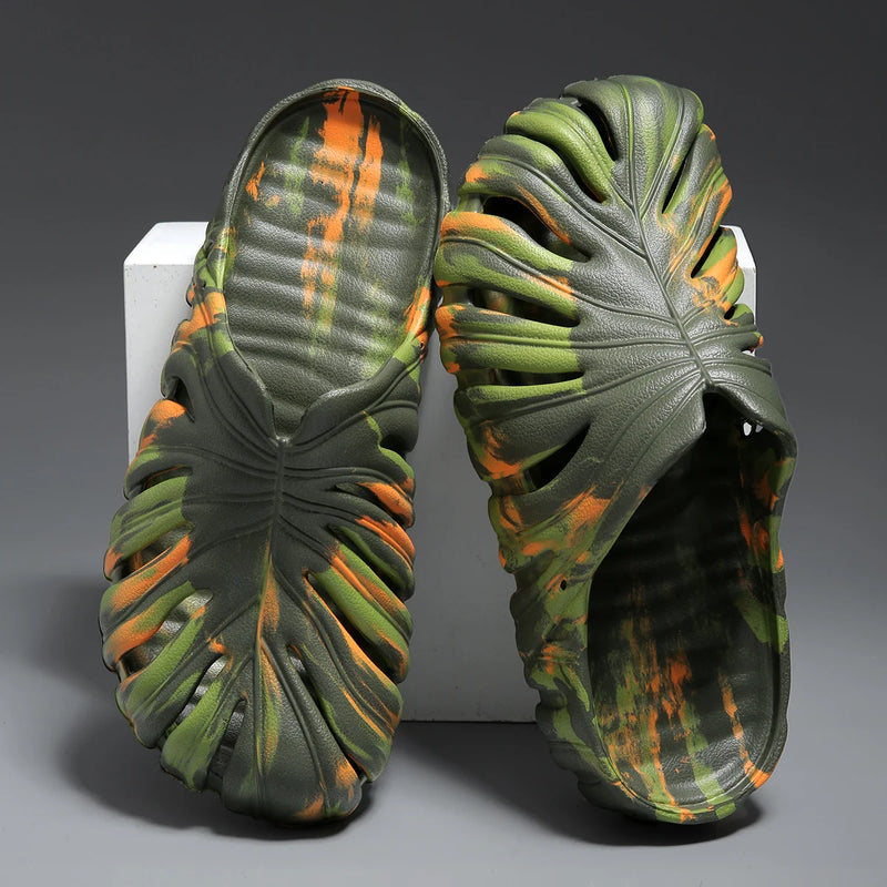 Summer Men Breathable Sandals Cover Toes EVA Soft Comfortable Rubber Sandals Slippers Lightweight