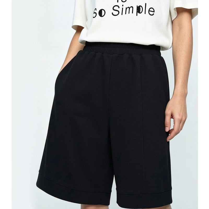 Amii Short Sleeve T-shirt 2026 Summer New POLO Neck Embroidered Top Casual Separate Shorts Breathable Woman Clothing 12622168