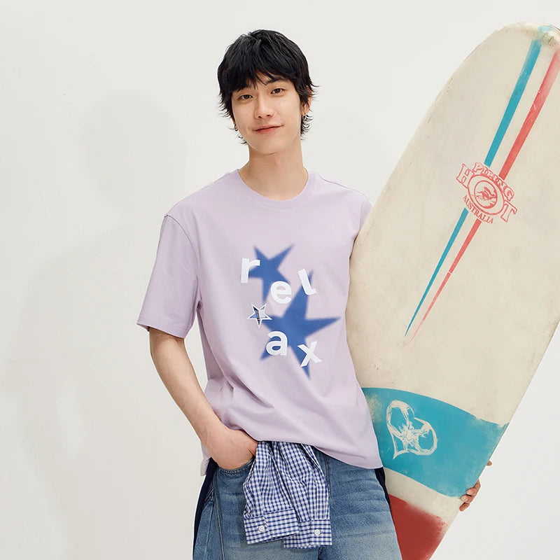 Semir Men Tshirt Tie Dye Star Printed Moisture Wicking Quick Dry Knit Couple Style 2026 Summer Casual Top