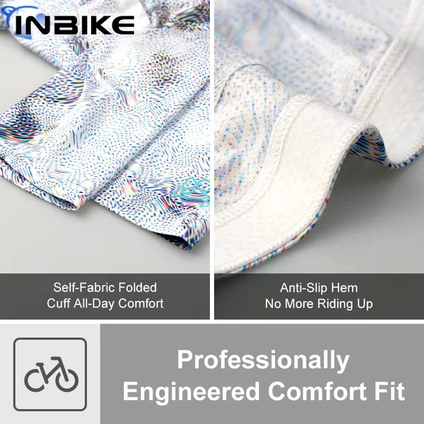 INBIKE Women's Road Bike Set Jersey Short Sleeve Pro MTB Bike Clothing Bicycle Shirts Bib Pants Padded Quick-Dry Cycling Apparel