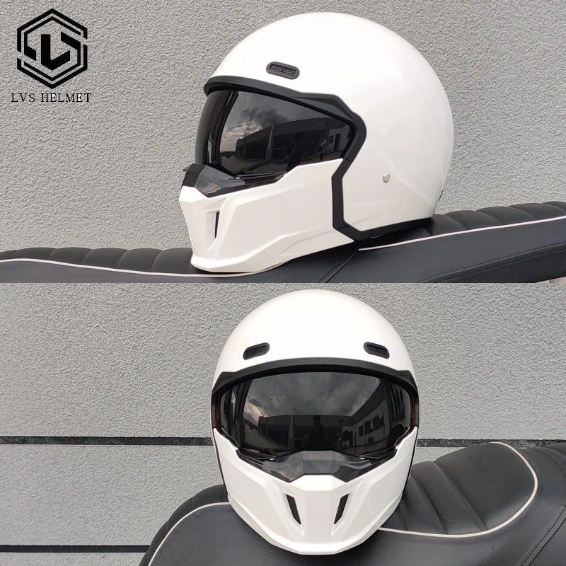 LVS-601 motorcycle retro helmet modular detachable combination full helmet semi covered pilot helmet off-road helmet DOT