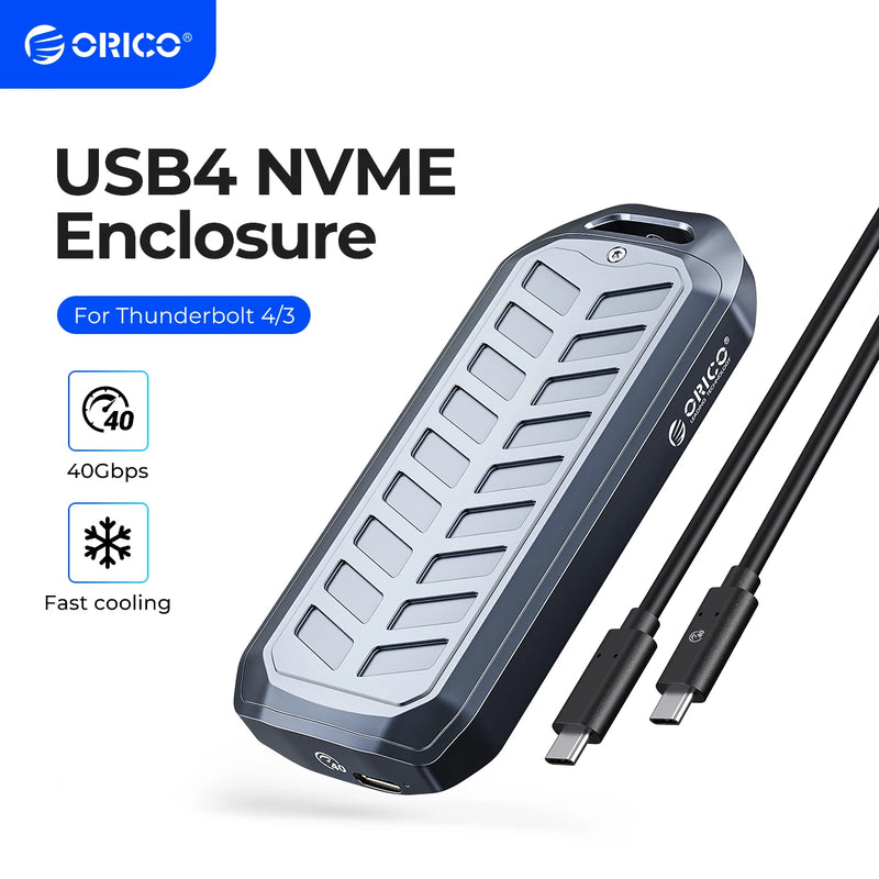 ORICO USB4 M2 SSD Case NVMe 40Gbps M2 NVMe Case Compatible with Thunderbolt 3 USB 3.2/ 3.1/3.0 Type C Protocols USB4