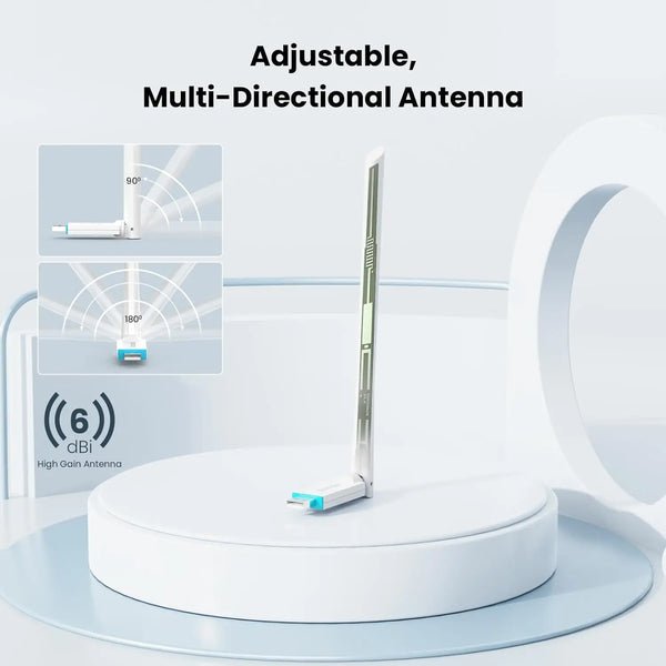 Tenda AX300 WiFi 6 U2 កម្រិតចូលតែប៉ុណ្ណោះ ដុងហ្គលវ៉ាយហ្វាយ 2.4GHz អង់តែនឡើងខ្ពស់ AP Mode ងាយស្រួលដំឡើង អាដាប់ទ័រ USB 2.0 សម្រាប់កុំព្យូទ័រលើតុ