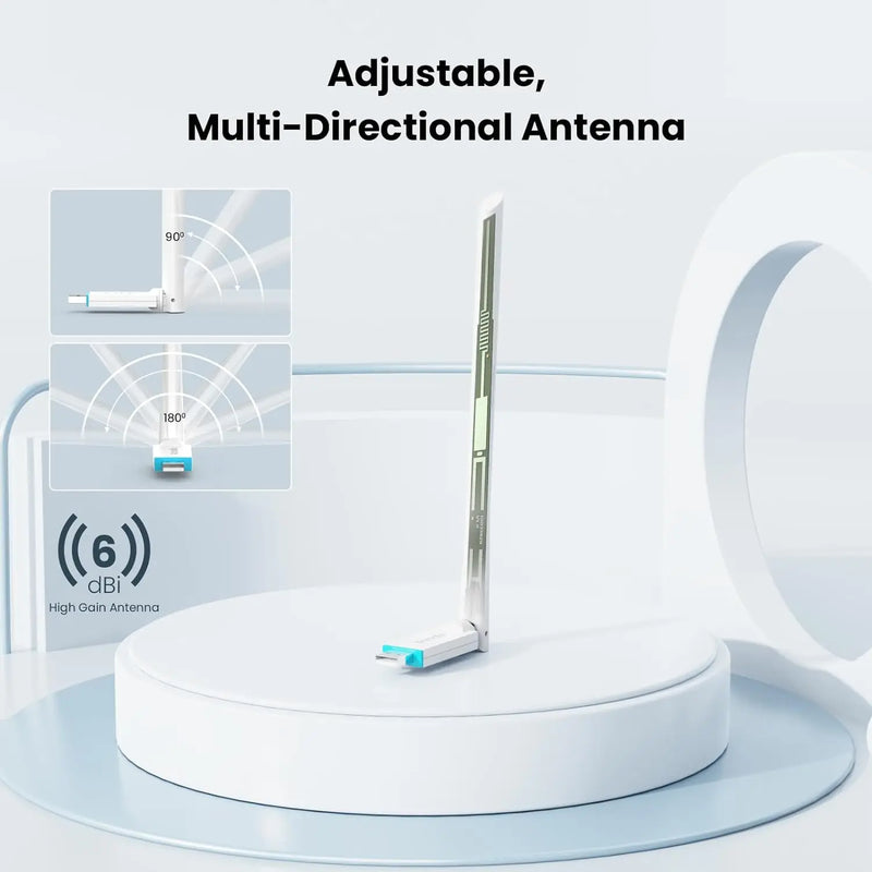 Tenda AX300 WiFi 6 U2 កម្រិតចូលតែប៉ុណ្ណោះ ដុងហ្គលវ៉ាយហ្វាយ 2.4GHz អង់តែនឡើងខ្ពស់ AP Mode ងាយស្រួលដំឡើង អាដាប់ទ័រ USB 2.0 សម្រាប់កុំព្យូទ័រលើតុ