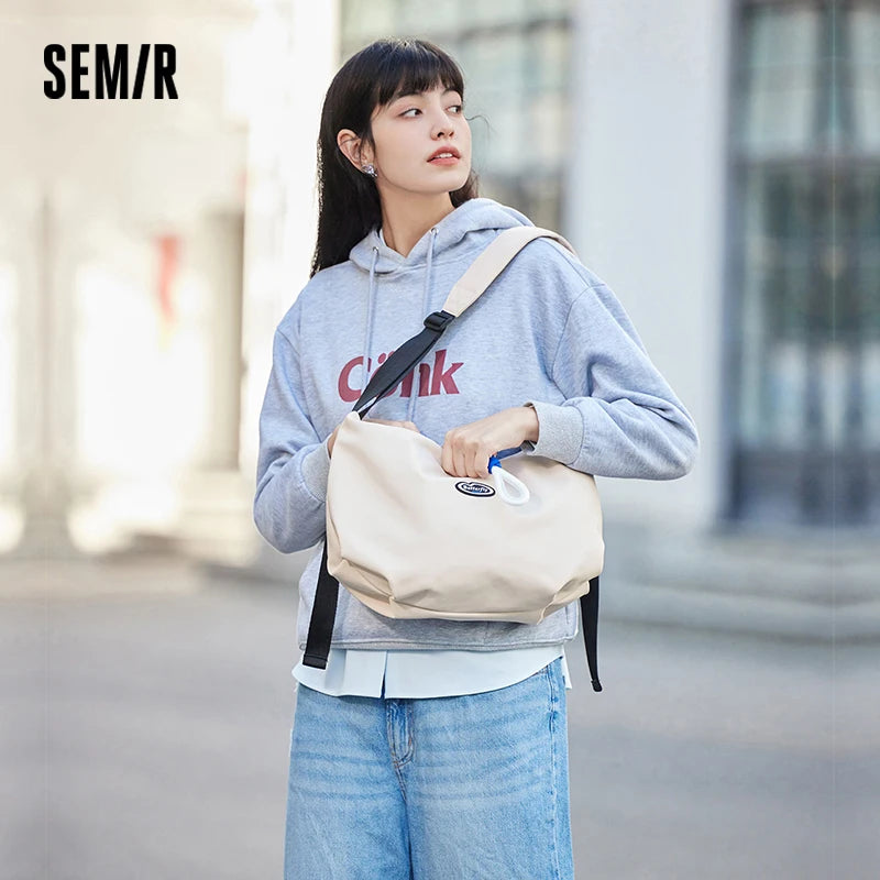 Semir Unisex Bag Shoulder 2026 Commuter Minimal Versatile Urban Casual Everyday Style Soft Comfortable Daily Wear