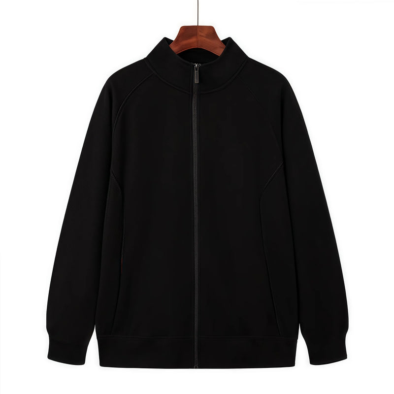 New Oxygen Cotton Super Soft Thick Stand-Up Collar Zipper Sweatshirt with Fleece Lining for Warmth in Autumn and Winter