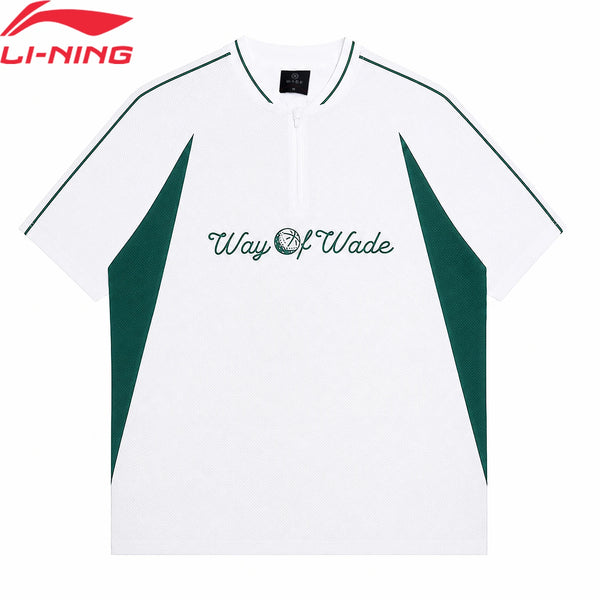 អាវយឺតបុរស Li-Ning Wade រាងរលុង ខ្យល់ចេញចូលបាន 93% Polyester 7% Elastane មានខ្សែរ៉ូតពាក់កណ្តាល ទាន់សម័យ អាវយឺតកីឡា LiNing ATSW977