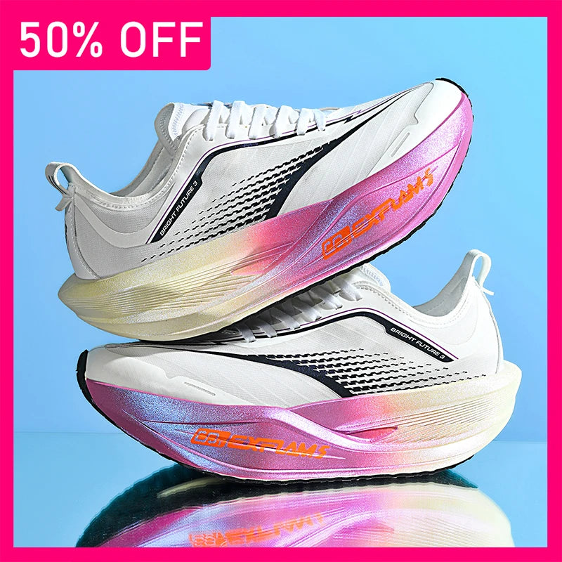 New Unisex Sports Shoes Breathable Mesh Fashionable Lace Up Fitness Shoes Lightweight Thick Soled Marathon Training Shoes Man
