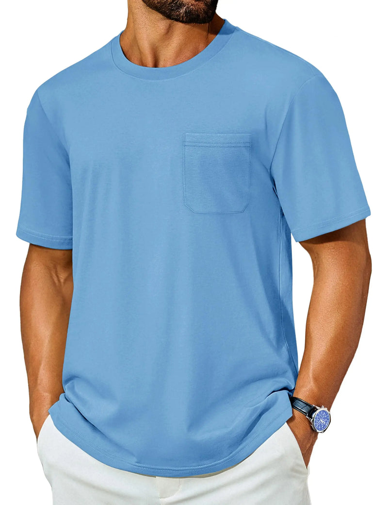 TACVASEN Men's Quick Dry T-Shirt UV Protection Short Sleeve Summer Tee With Pocket Breathable  Hiking Fishing Performance Top