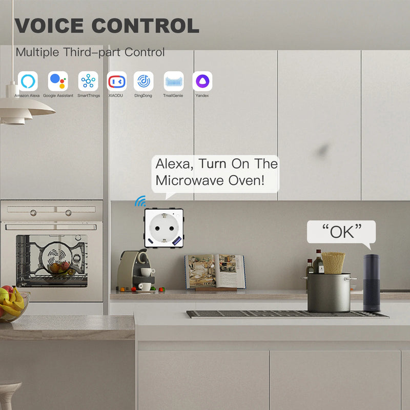 BSEED M1 Series Wifi Socket With Monitor Function Smart Outlet With 20W USB Type-C Port Module Tuya Smart Life Control DIY Parts