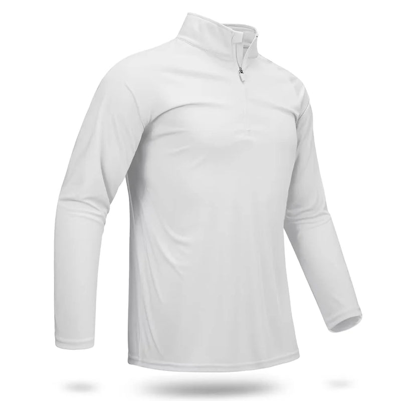TACVASEN UPF 50+ T-shirts Men's 1/4 Zip UV Protection Long Sleeve T Shirts Fishing Hiking Performance Tee Shirts Pullover Tops