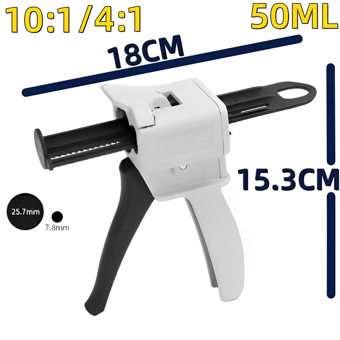 50ml Two Component AB Epoxy Sealant Glue Gun1:1 2:1 Applicator Glue Adhensive Squeeze Mixed Manual Caulking Gun Dispenser 4 Ratio 1 10 Ratio 1