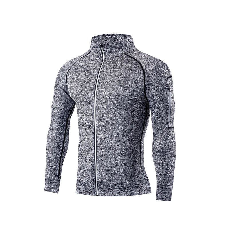 2026 NEW Men's Long Sleeve Full Zip Sports Jacket Running Workout Training Jogging Sweatshirt for Gym Fitness Athletic Wear