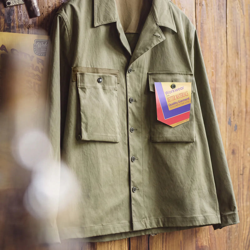 អាវក្រៅបុរស Maden M43 Field Jacket អាវយោធា អាវធំពណ៌បៃតងអូលីវ មានហោប៉ៅងាយស្រួលដាក់ អាវក្រៅសម្រាប់ធ្វើការ រដូវស្លឹកឈើជ្រុះ